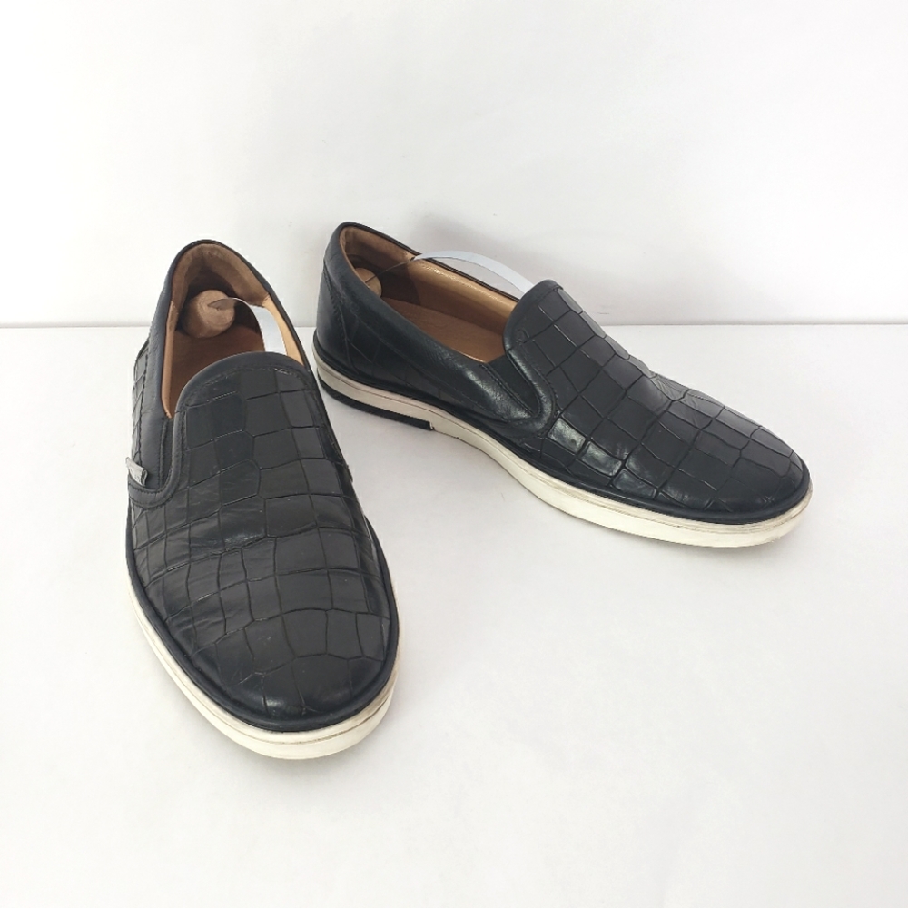 Jimmy Choo Grove Men's Croc-Embossed Black leather Skate Shoe sneaker size 41